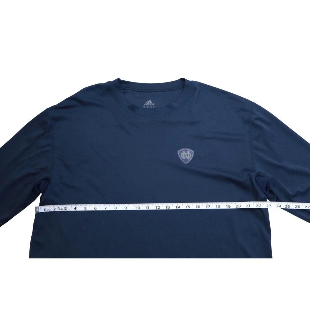 Adidas Notre Dame Fighting Irish Long Sleeve‎ Athletic Shirt Men's L Navy Blue